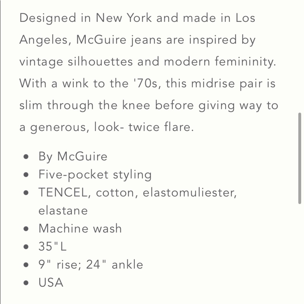 MCGUIRE denim Majorelle Flare - Picture 6 of 6